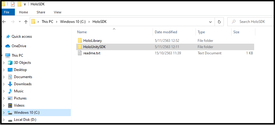 Holo-SDK folder structure